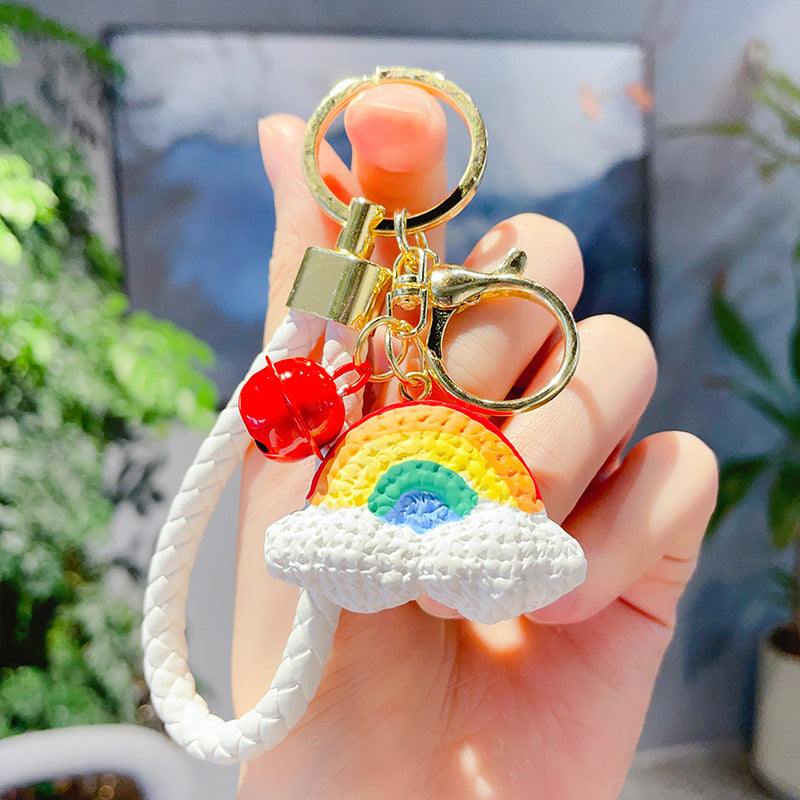 Wholesale Cute Star Moon Rainbow Sun Doll Doll Resin Keychain